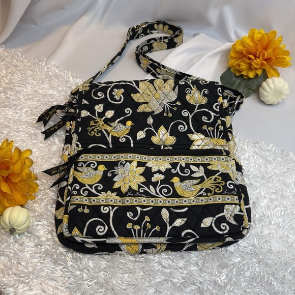 Vera Bradley Handbags - Vera Bradley CLEAN‎ X-Tall Zip Tote Retired Quilted Yellow Bird Crossbody 11x12